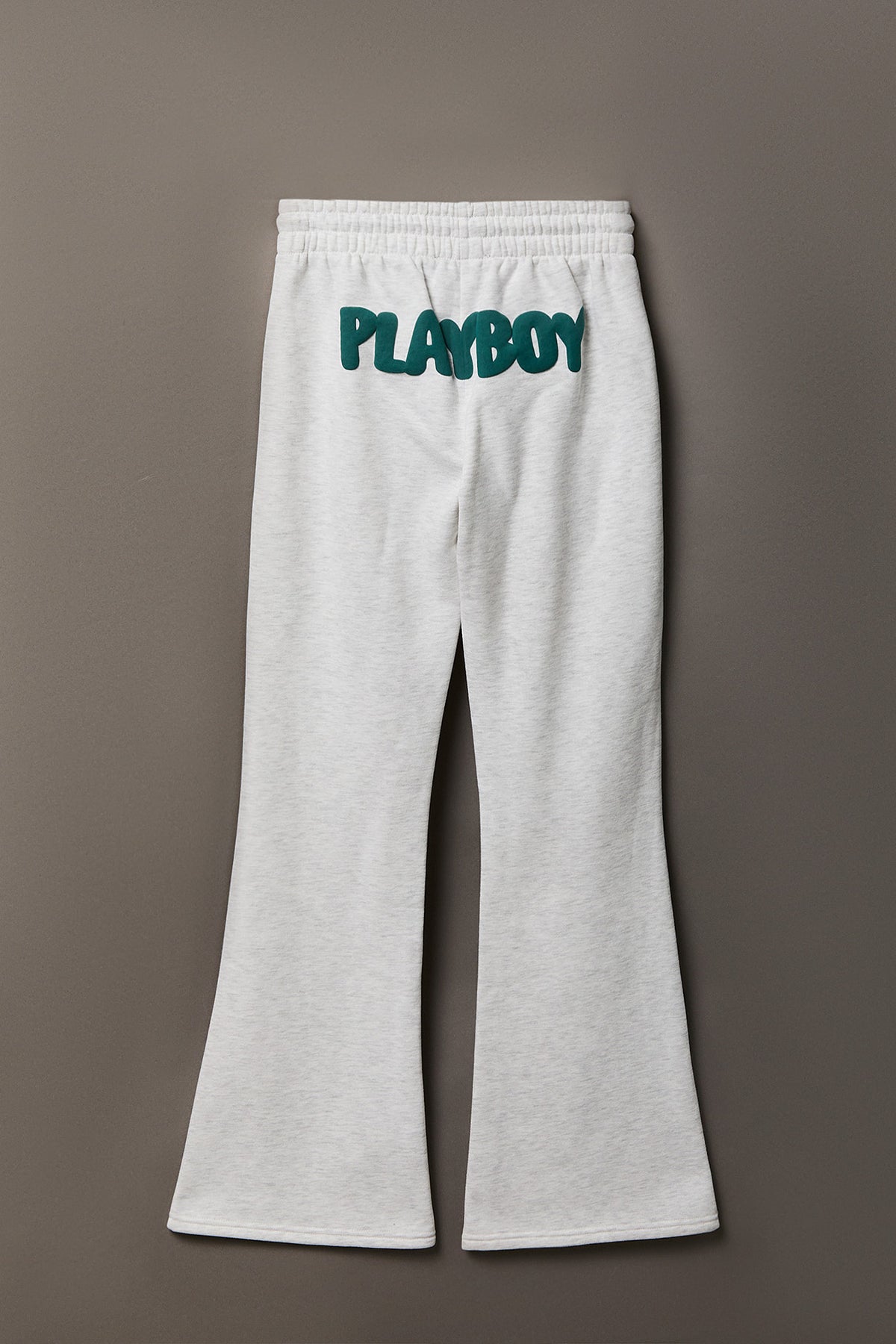 Alt View 4. Playboy Fleece Graphic Flare Pant - Light Grey