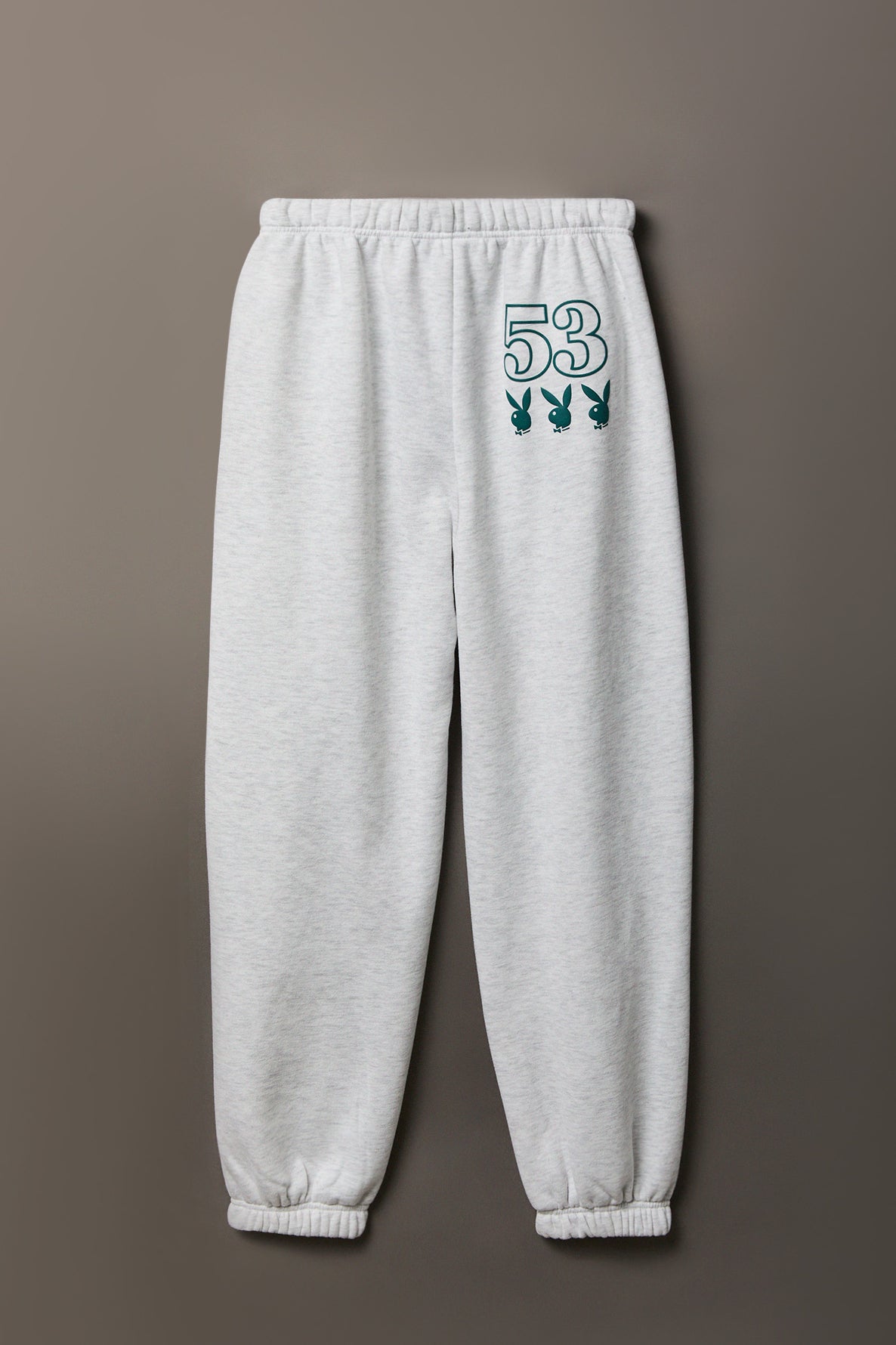 Alt View 4. Playboy Graphic Fleece Jogger - Light Grey