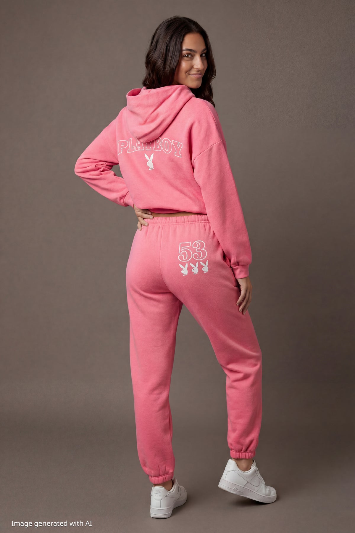Alt View 2. Playboy Graphic Fleece Jogger - Pink