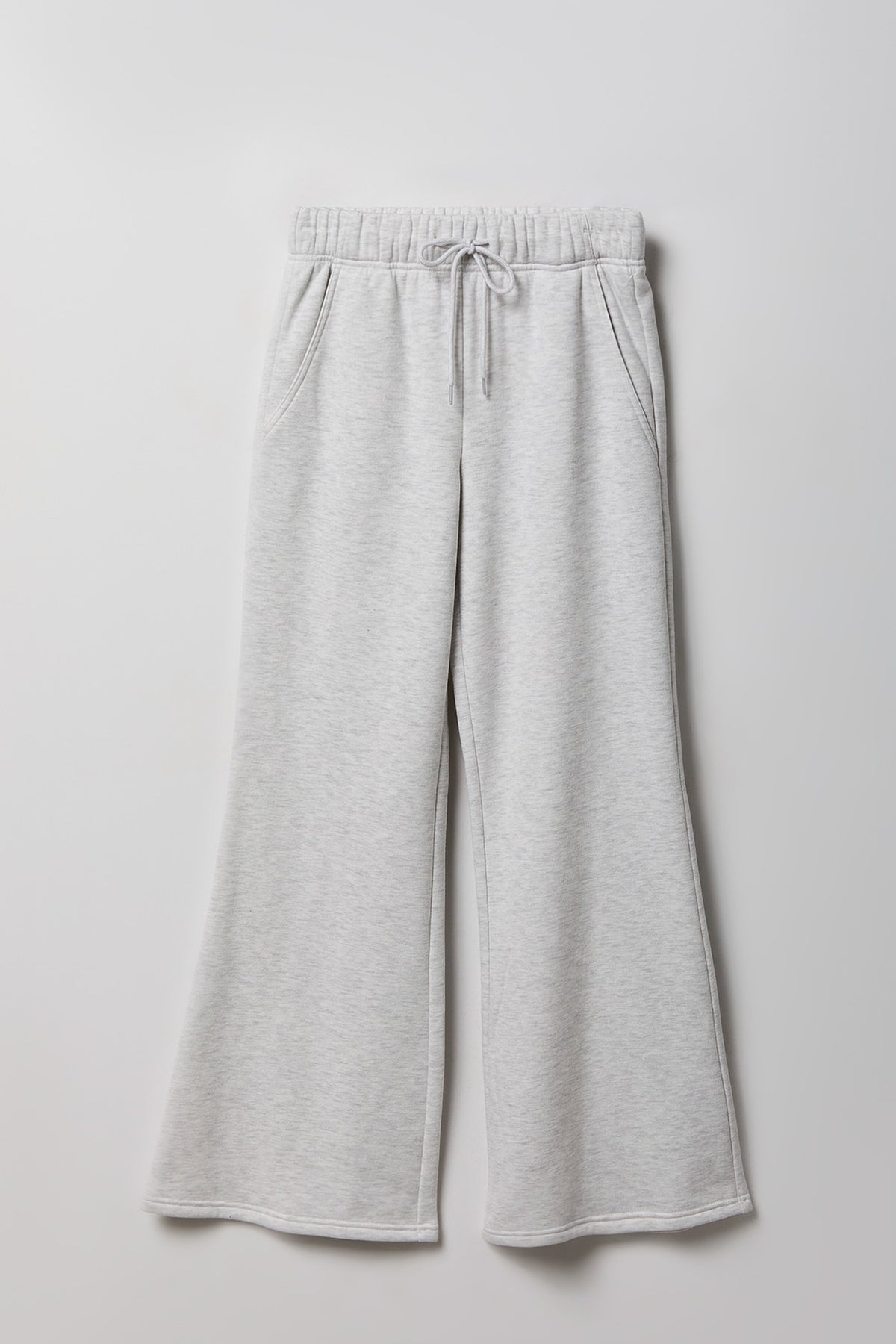 Alt View 3. Fleece Wide Leg Sweatpant - Light Grey