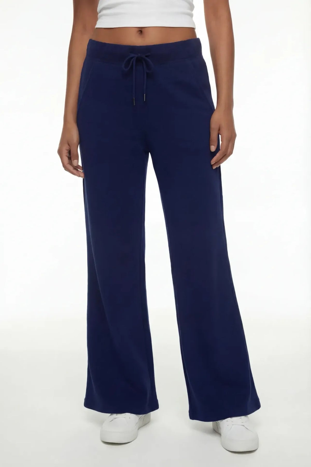 Alt View 2. Fleece Wide Leg Sweatpant - Dark Blue