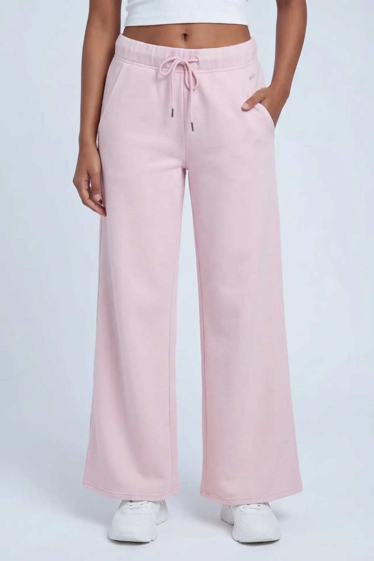 Alt View 2. Fleece Wide Leg Sweatpant - Light Pink