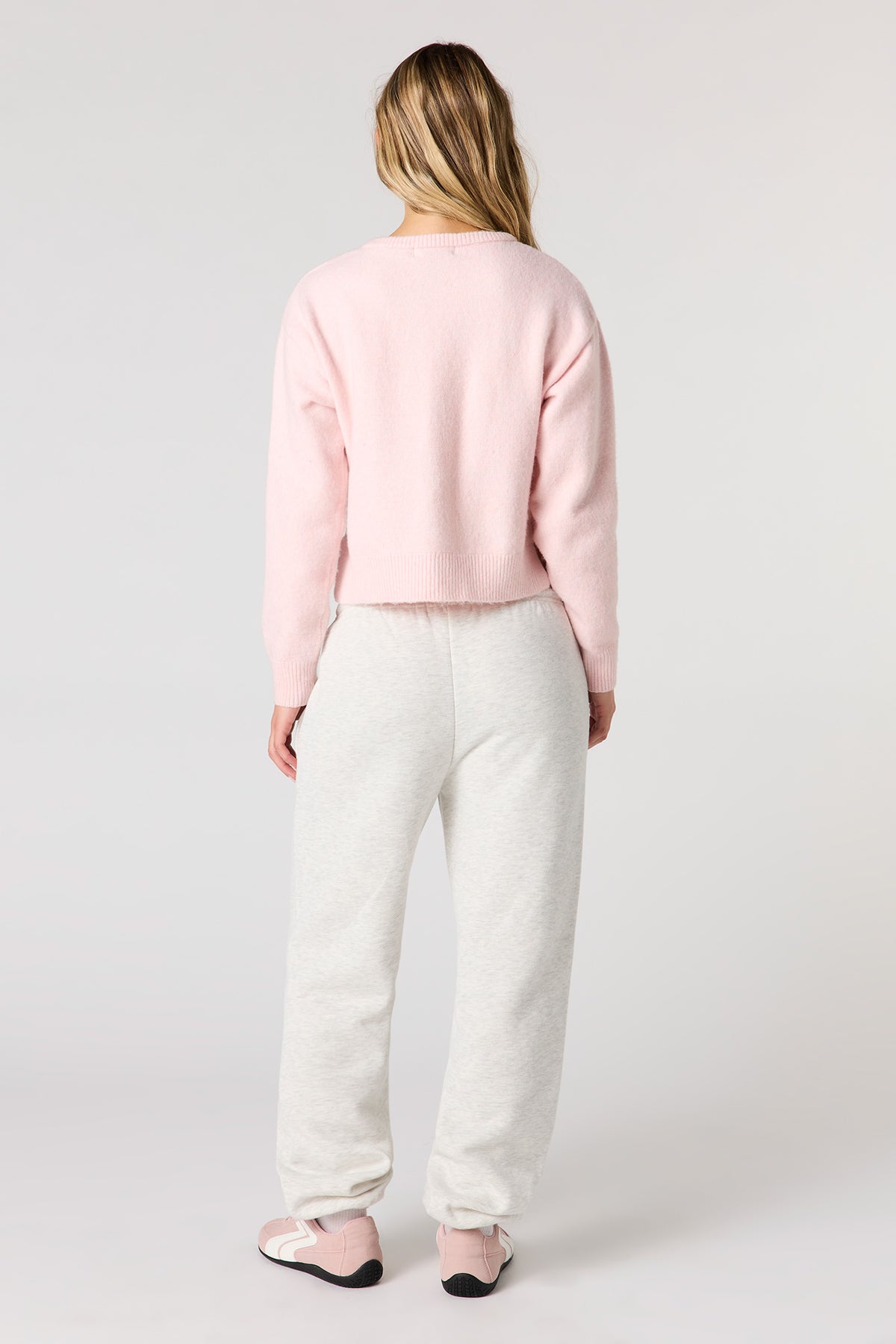 Alt View 3. Luxe Fleece Low Rise Jogger - Light Grey