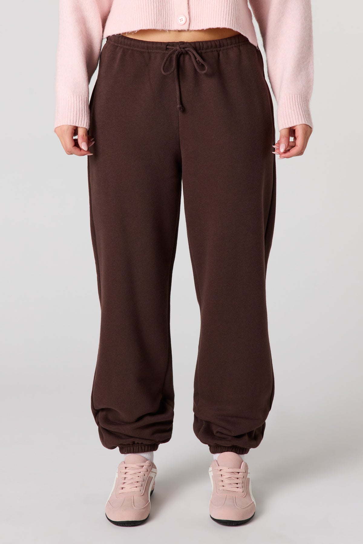 Alt View 2. Luxe Fleece Low Rise Jogger - Brown