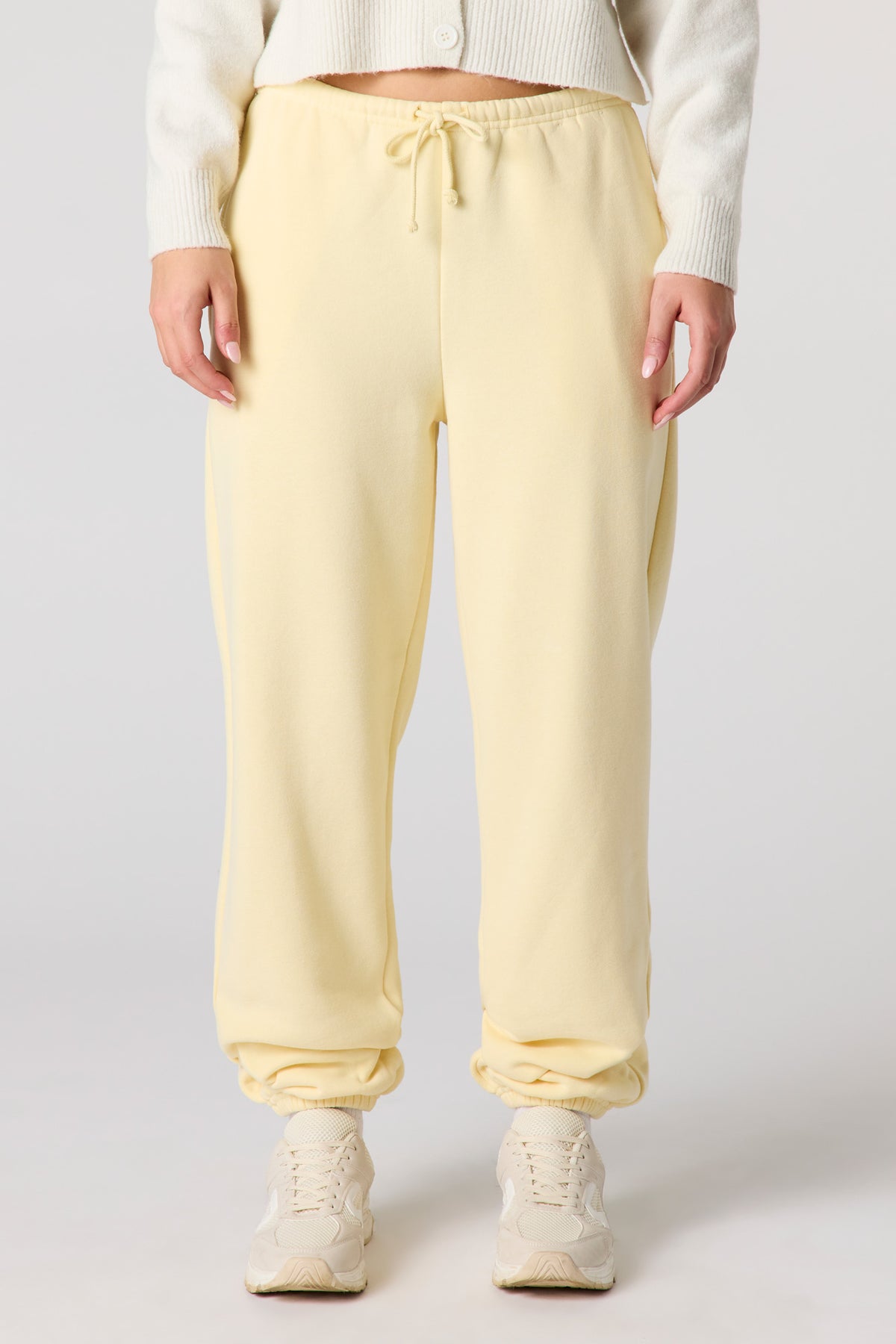 Alt View 2. Luxe Fleece Low Rise Jogger - Yellow