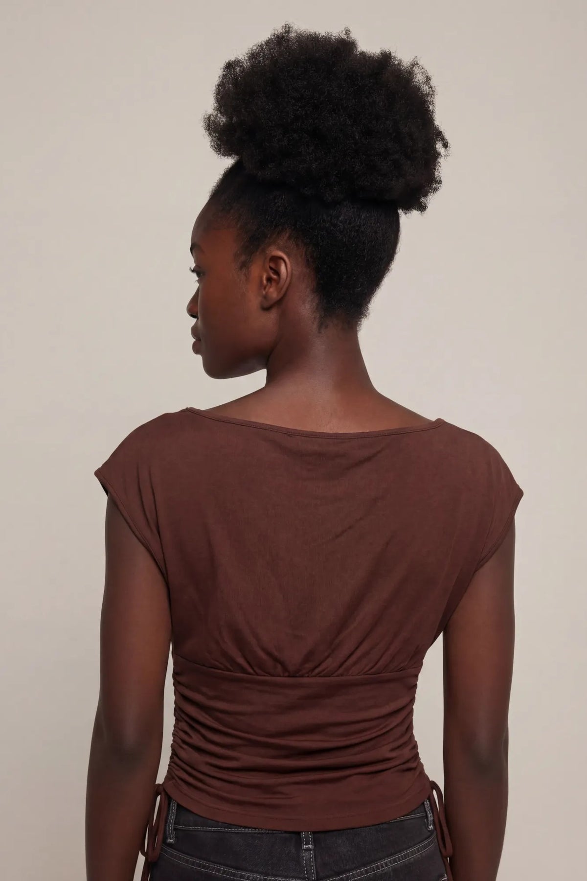 Alt View 6. Playboy Contour Boat Neck Cinched Top - Light Pink