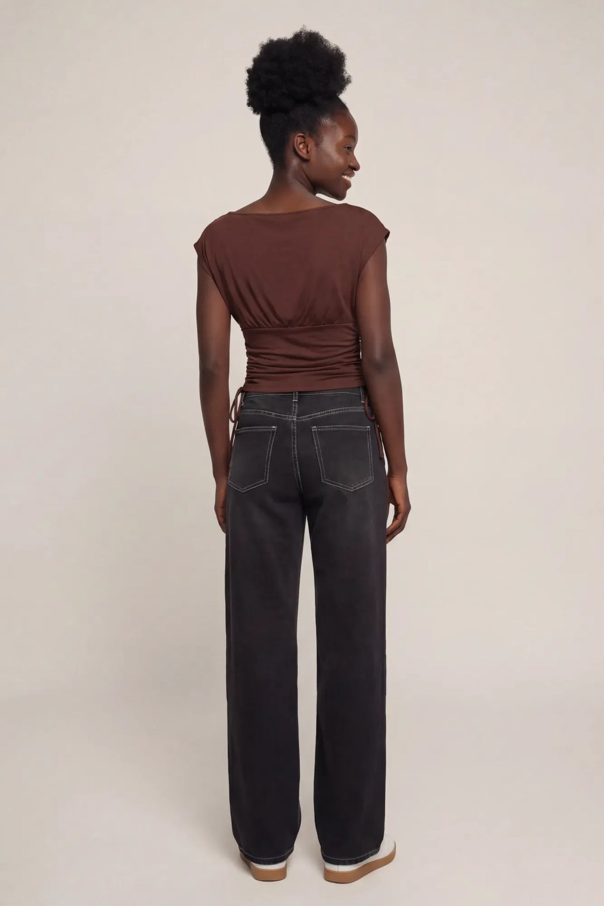 Alt View 8. Playboy Contour Boat Neck Cinched Top - Light Pink