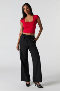 Contour Square Neck Cap Sleeve Top