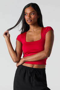 Contour Square Neck Cap Sleeve Top