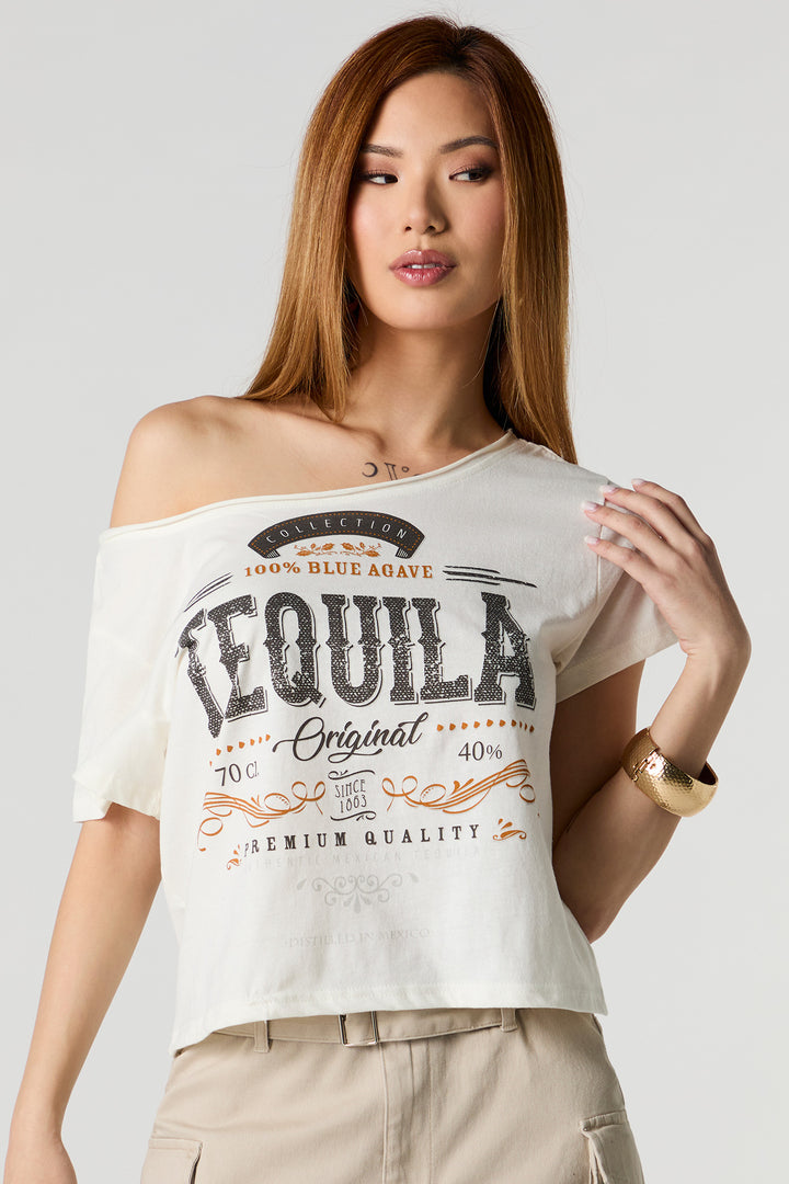 Western Graphic Off Shoulder T-Shirt