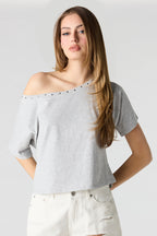 Studded Off-Shoulder Top