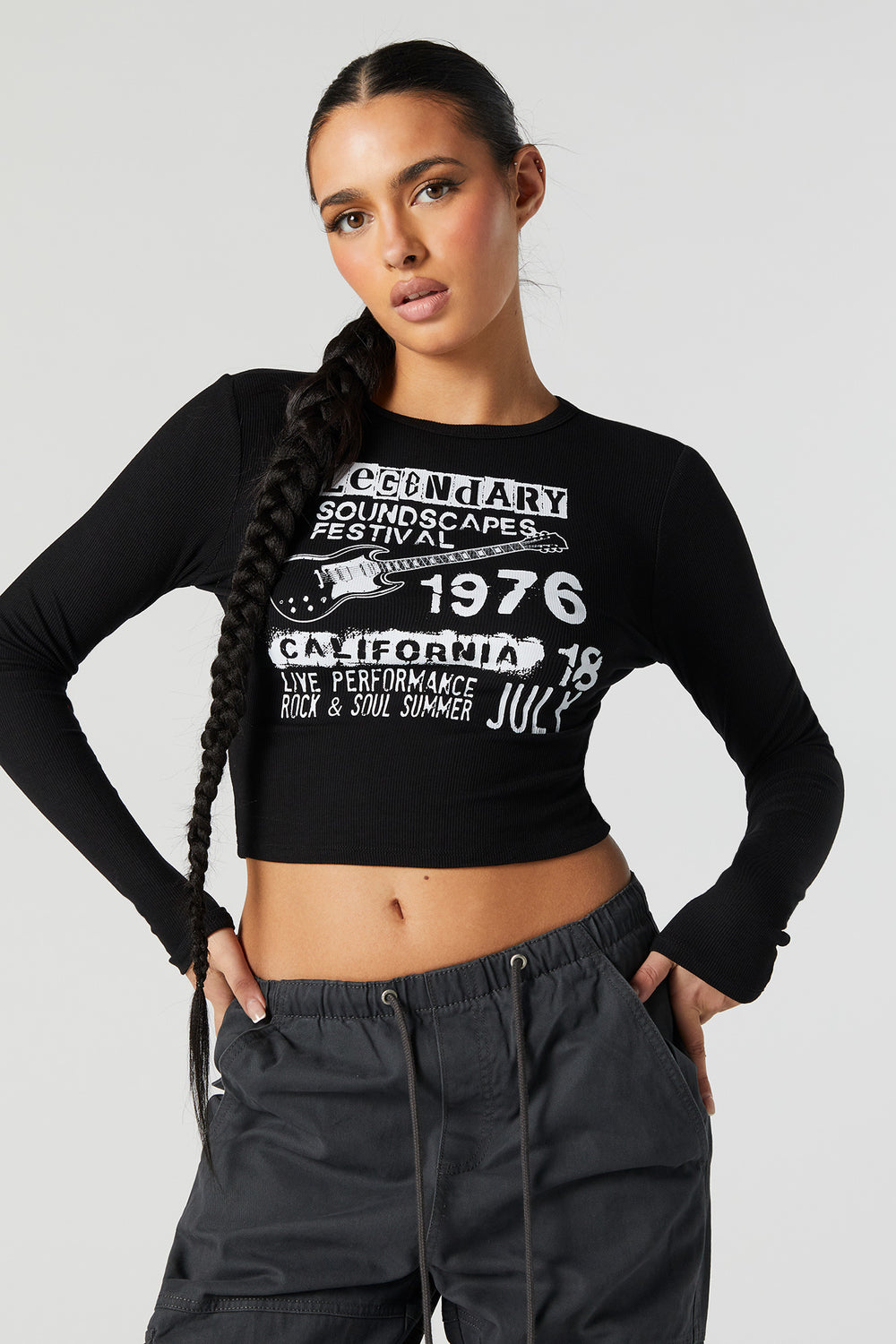 Soundscapes Festival Graphic Long Sleeve Crop Top Soundscapes Festival Graphic Long Sleeve Crop Top 2