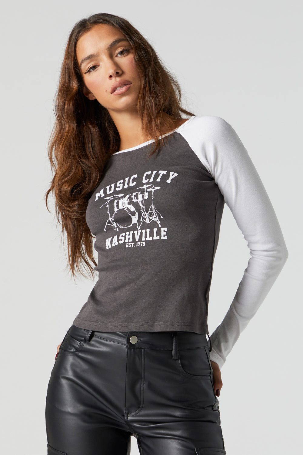 Music City Nashville Graphic Raglan Long Sleeve Top Music City Nashville Graphic Raglan Long Sleeve Top 1