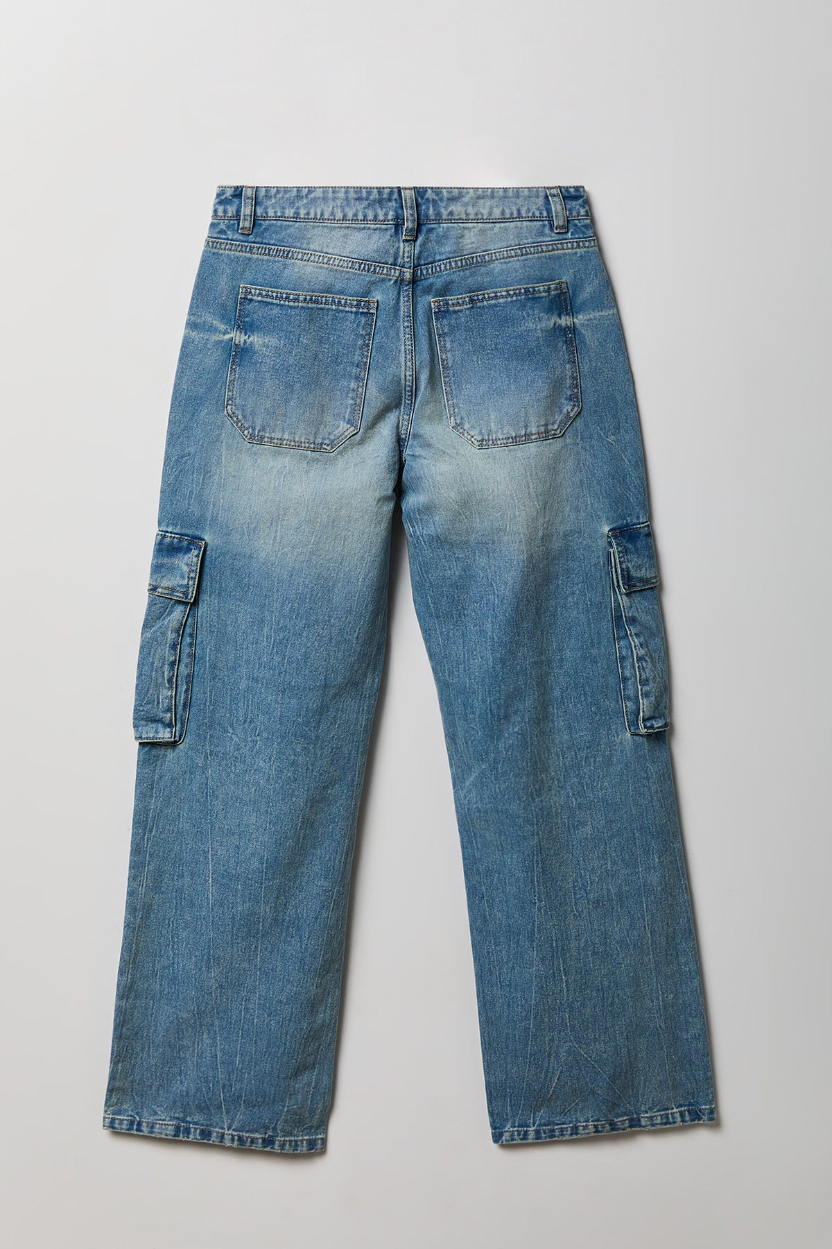 Alt View 5. Multi Pocket Cargo Jean - Light Denim Blue