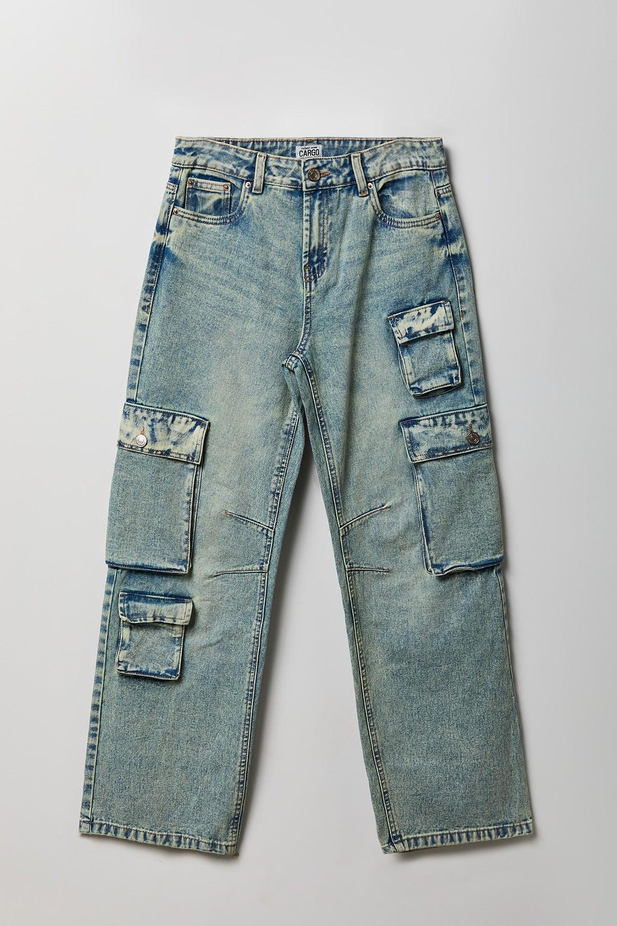 Alt View 4. Multi Pocket Cargo Jean - Sky Blue