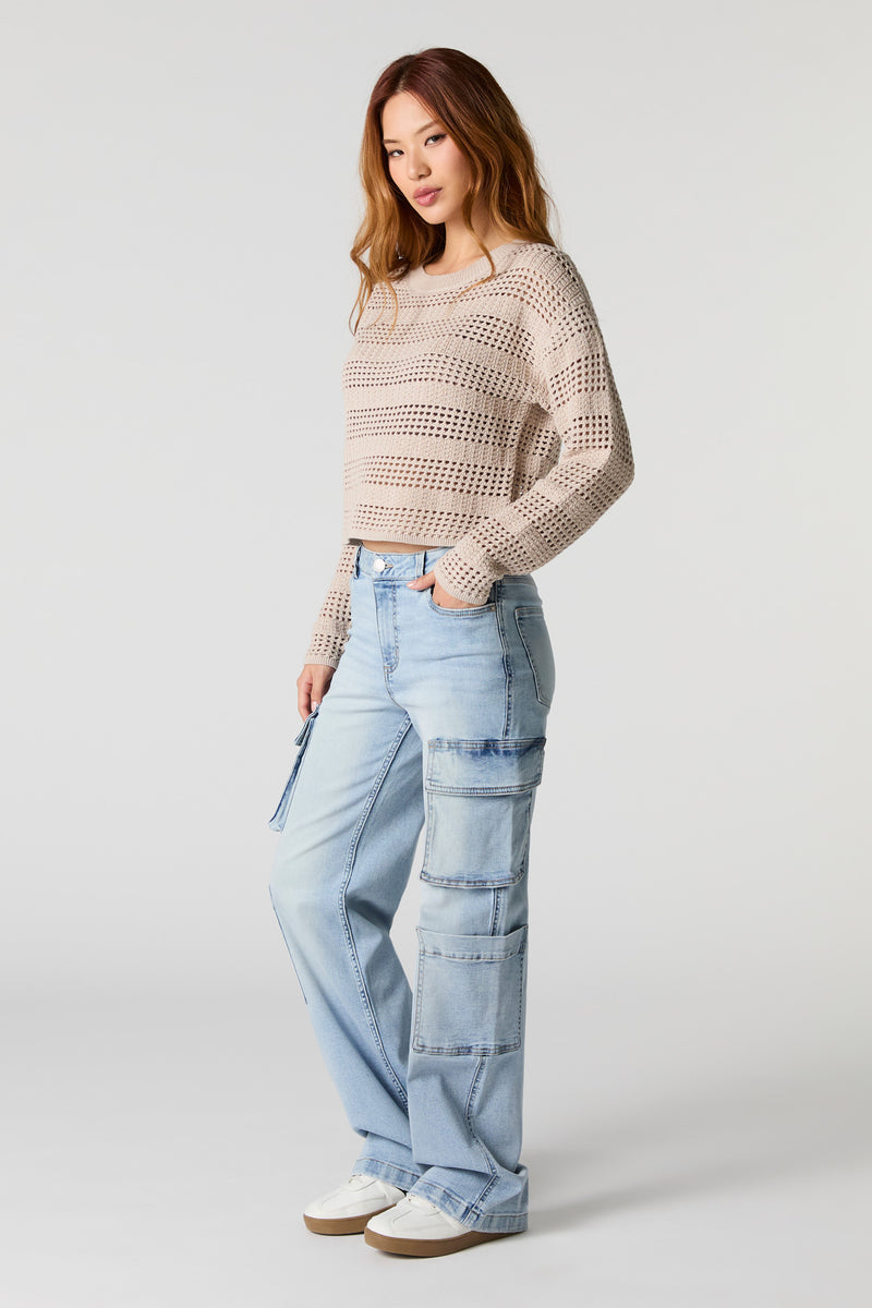 Multi Pocket Wide Leg Cargo Jean