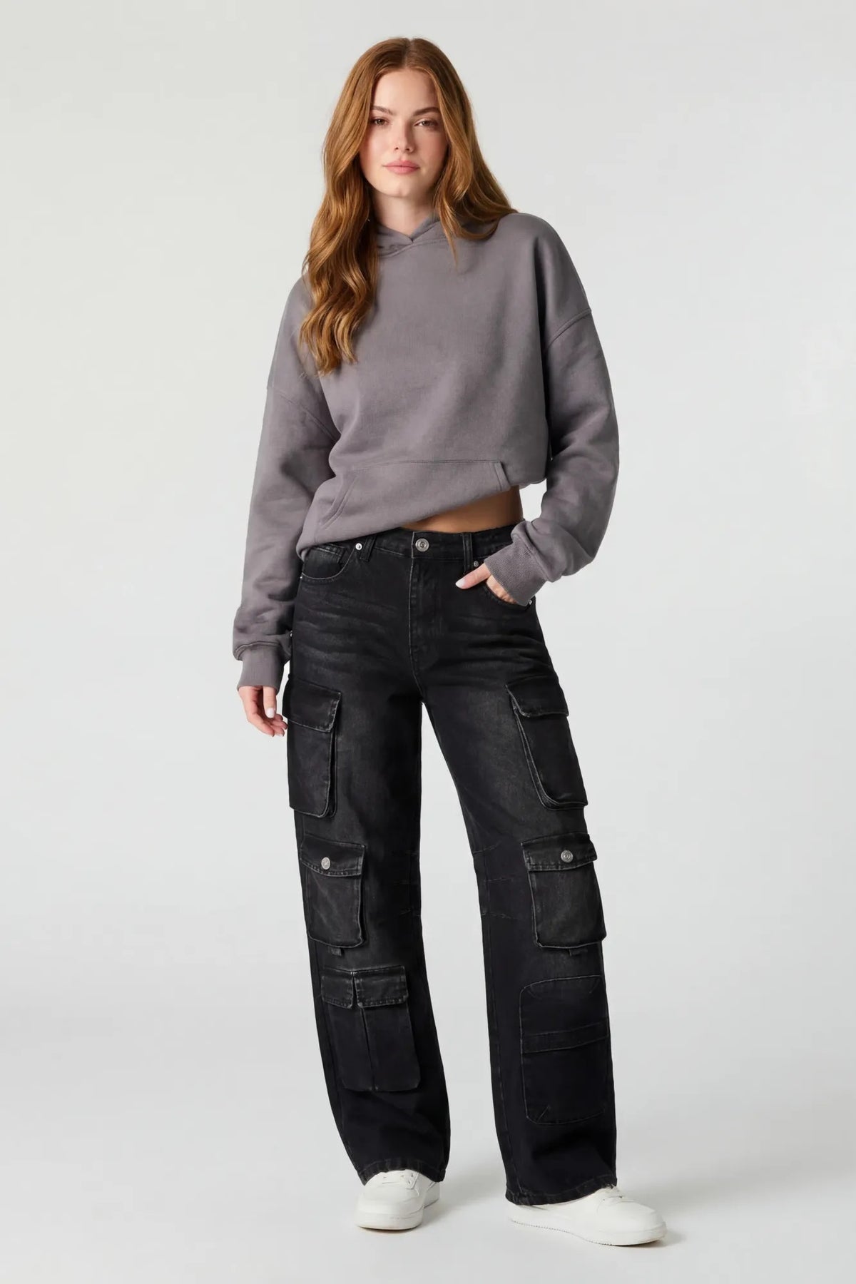 Multi Pocket Cargo Jean - Black