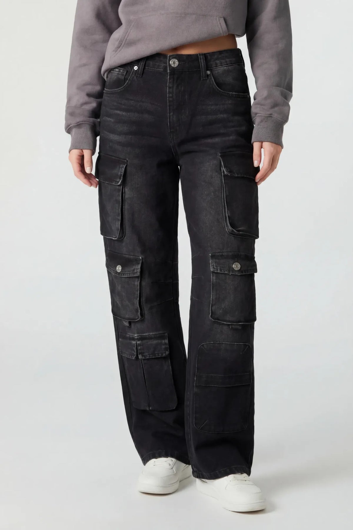 Alt View 3. Multi Pocket Cargo Jean - Black