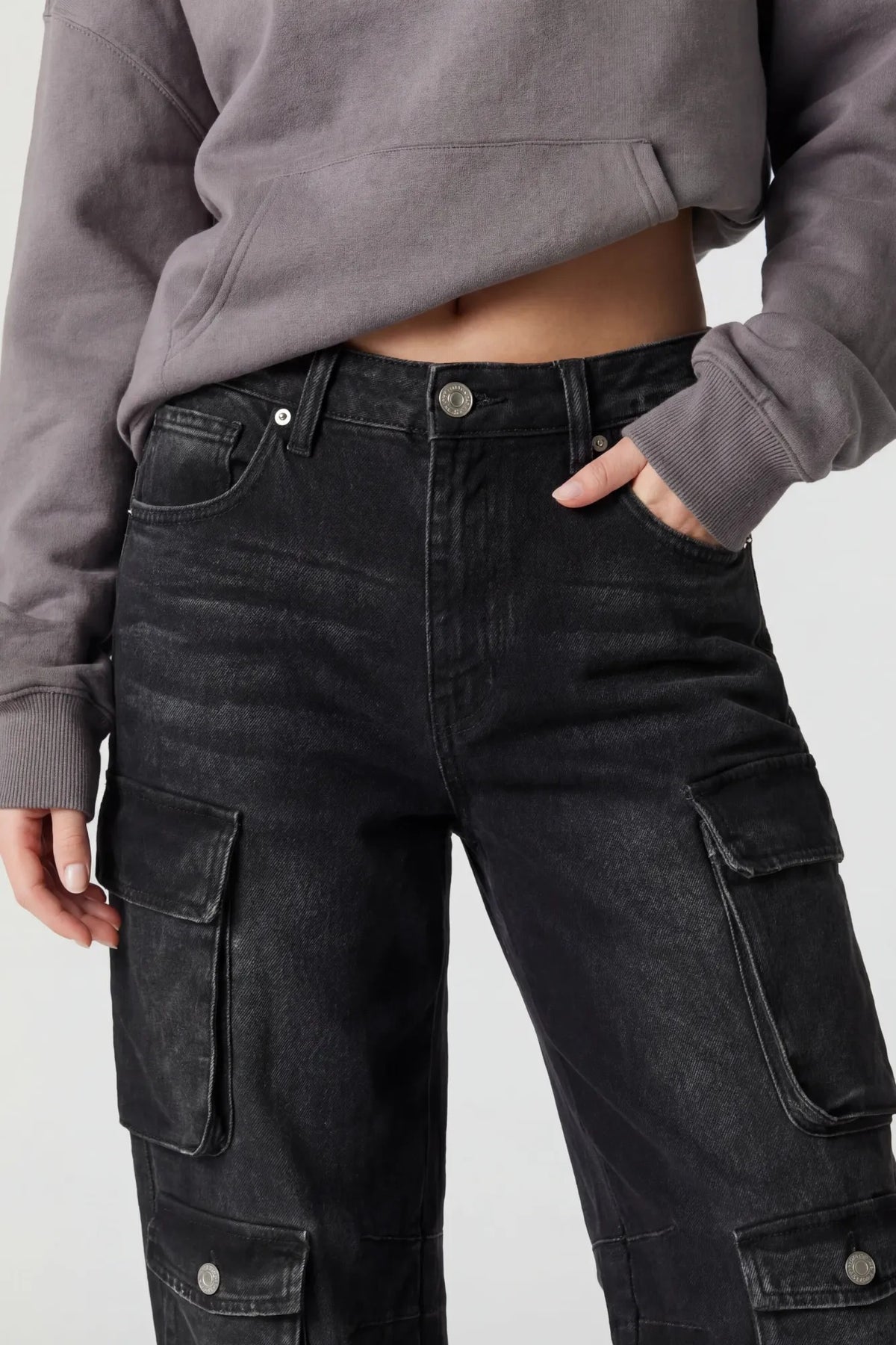 Alt View 4. Multi Pocket Cargo Jean - Black