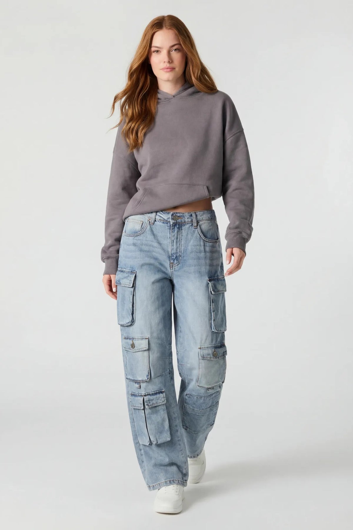 Multi Pocket Cargo Jean - Light Denim Blue