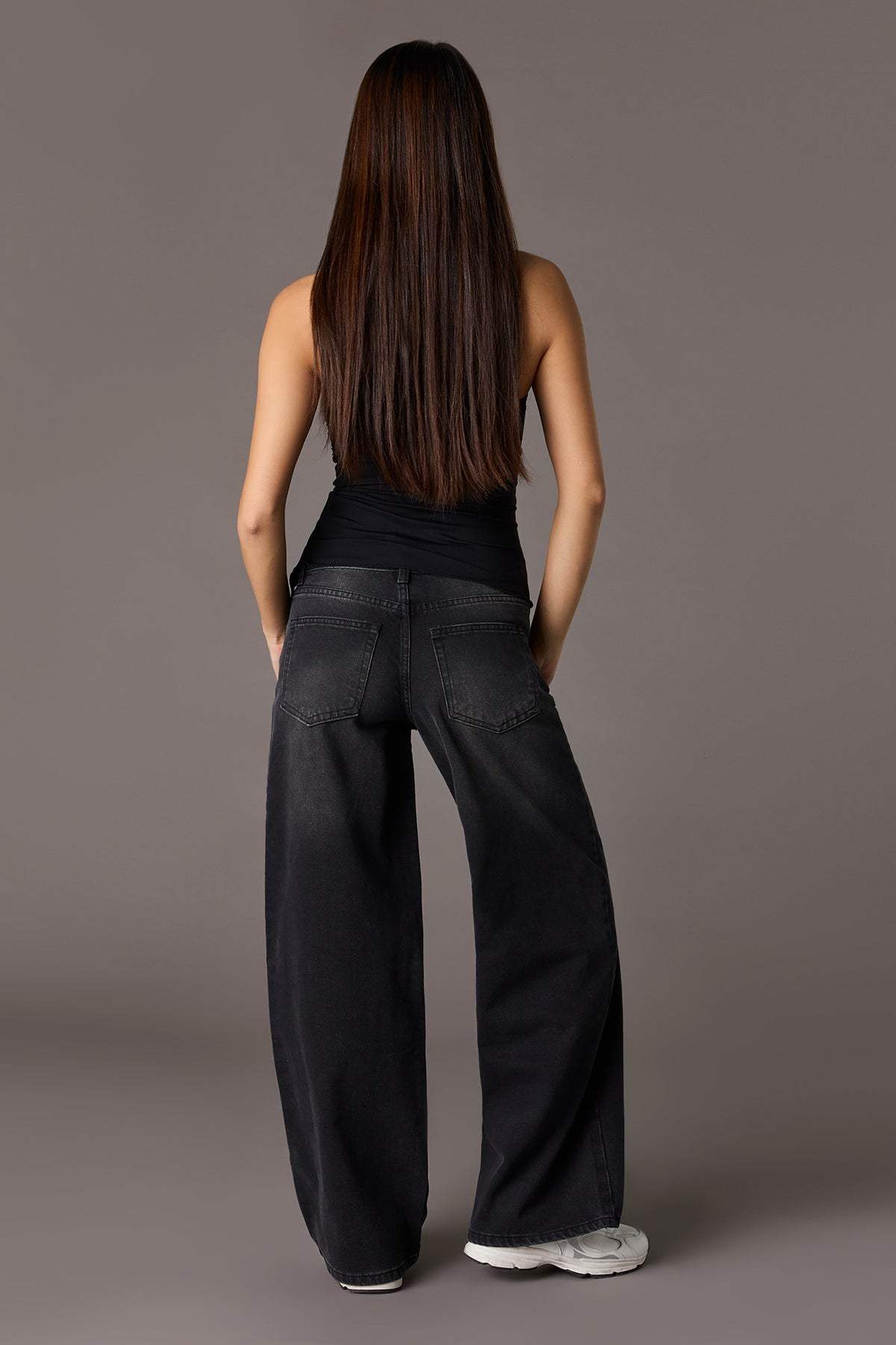 Alt View 3. Playboy Washed Low Rise Super Baggy Jean - Black