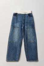 Foldover Waist Baggy Jean