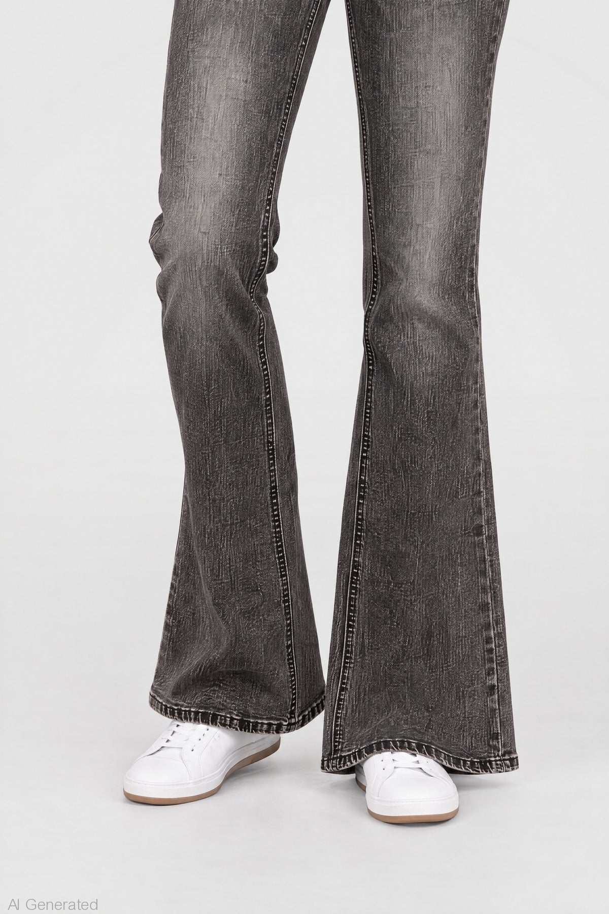 Alt View 6. Stretch Flare Jean - Black