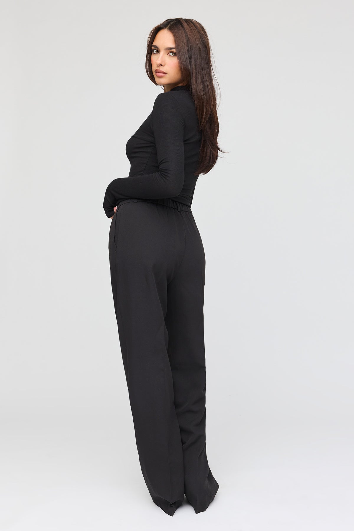 Alt View 3. Wide Leg Dress Pant - Black