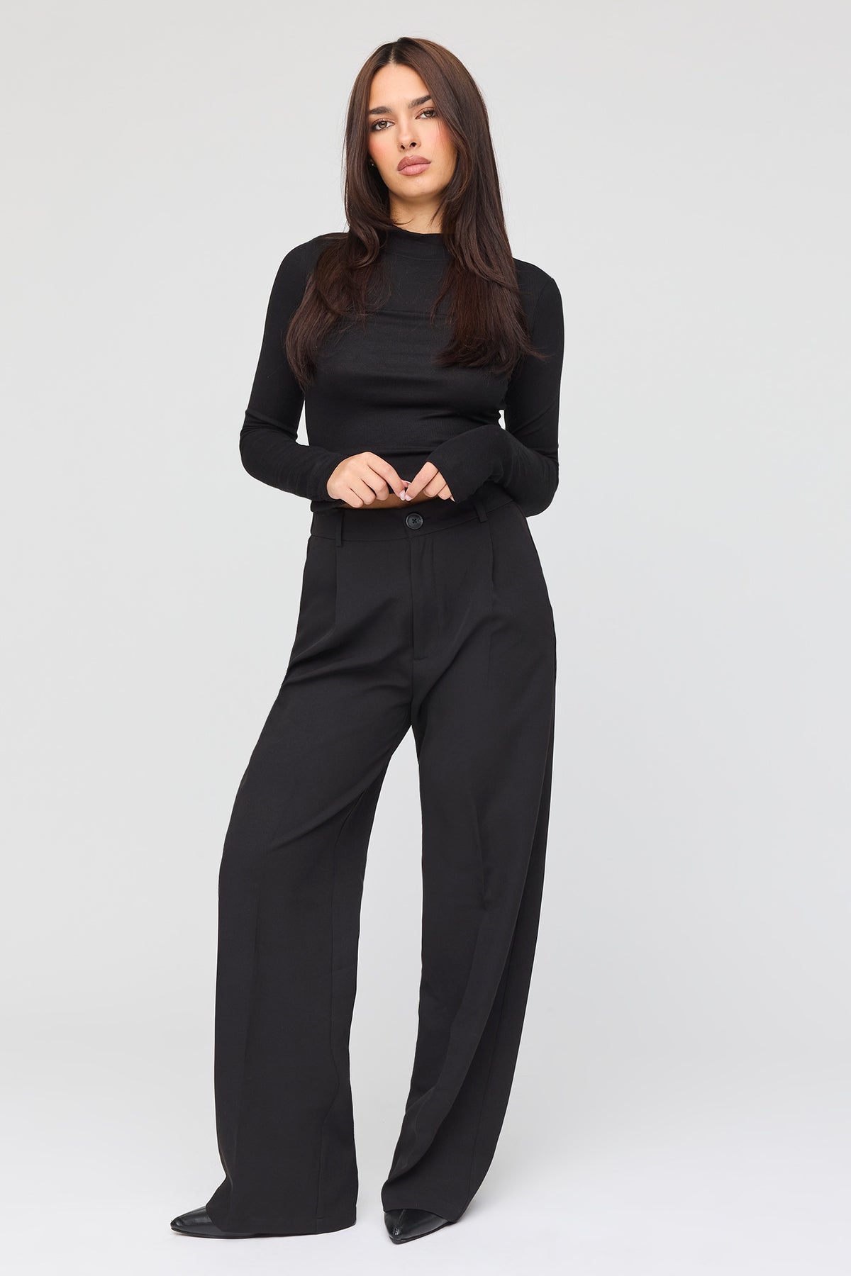 Wide Leg Dress Pant - Black