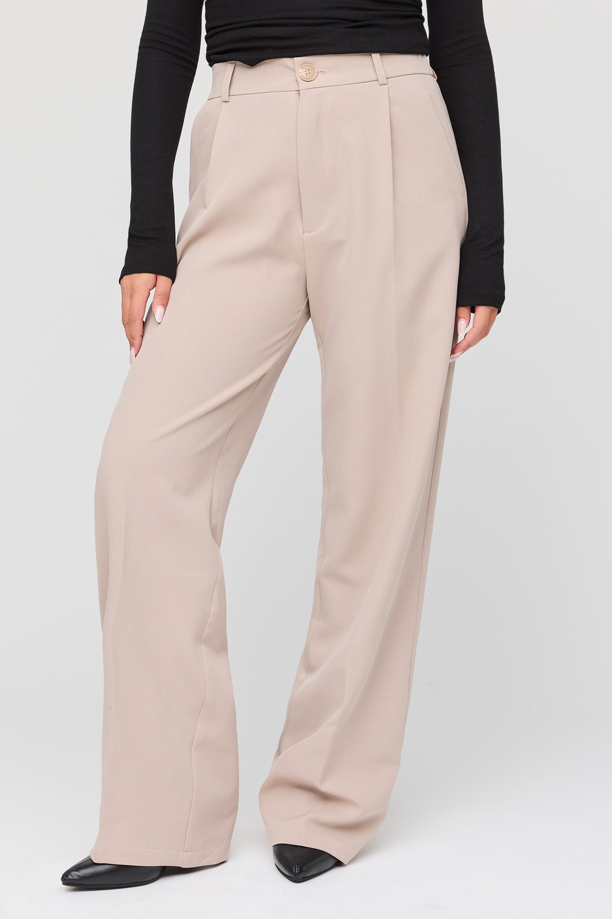 Alt View 2. Wide Leg Dress Pant - Mushroom