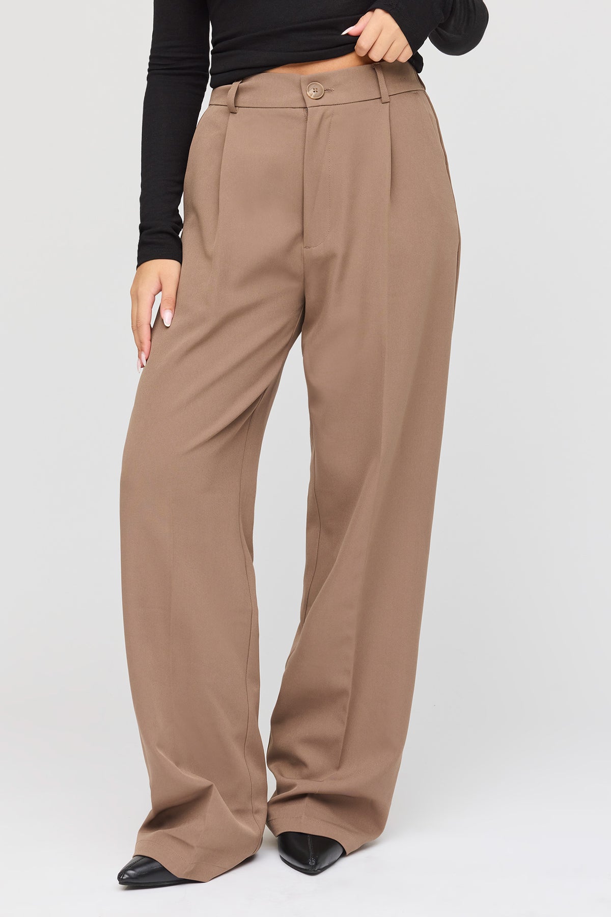 Alt View 2. Wide Leg Dress Pant - Taupe