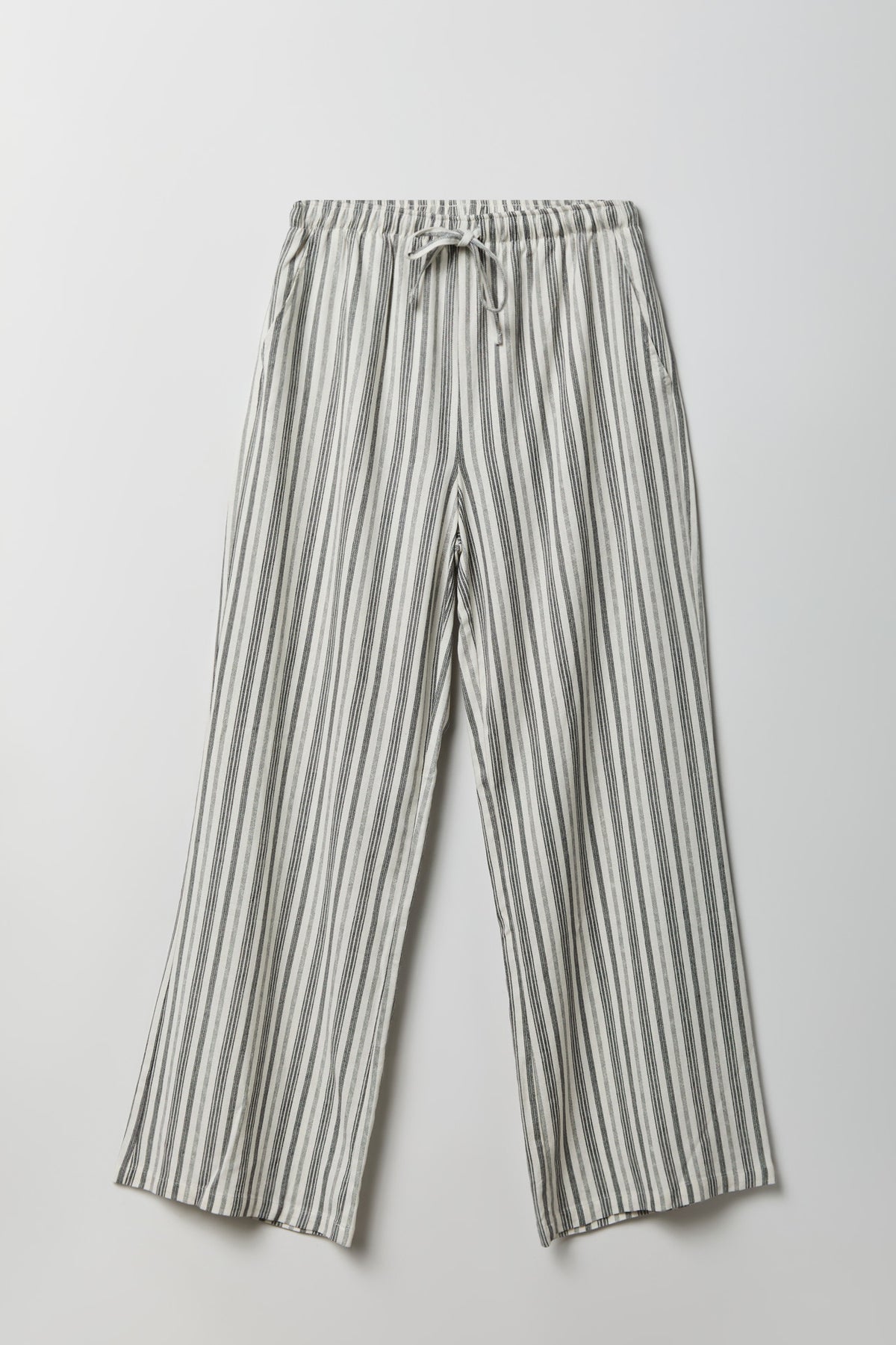 Alt View 4. Linen-Blend Flowy Wide Leg Pant - Charcoal