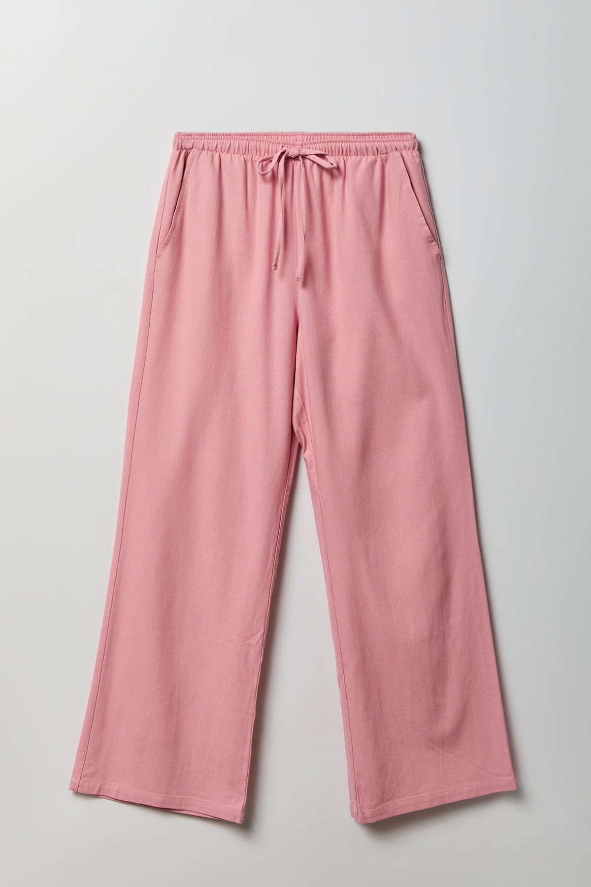 Alt View 4. Linen-Blend Flowy Wide Leg Pant - Mauve