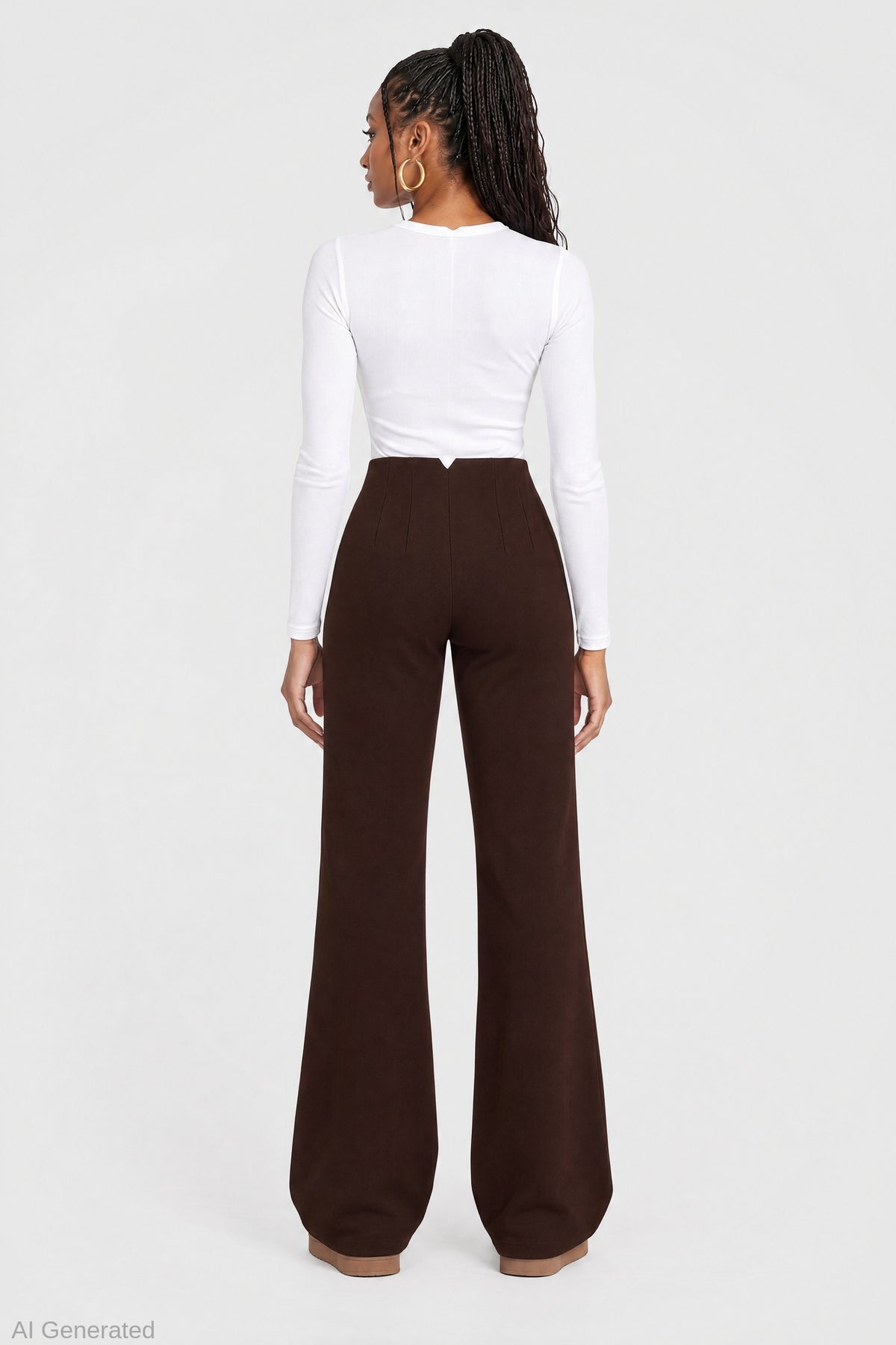 Alt View 2. Flare Dress Pant - Brown