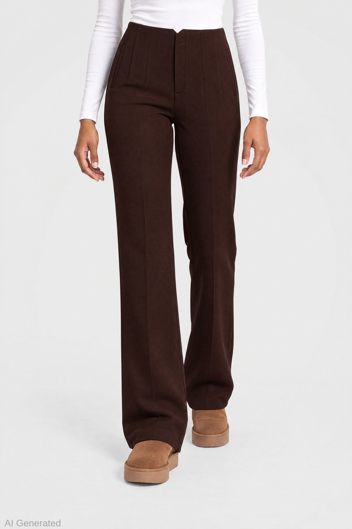 Alt View 3. Flare Dress Pant - Brown