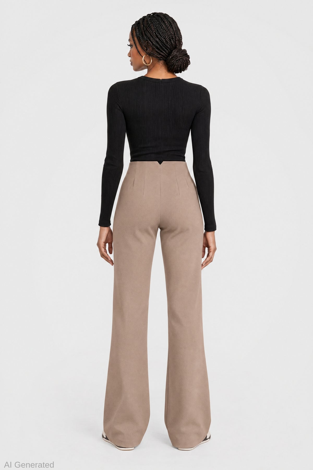 Alt View 2. Flare Dress Pant - Mushroom