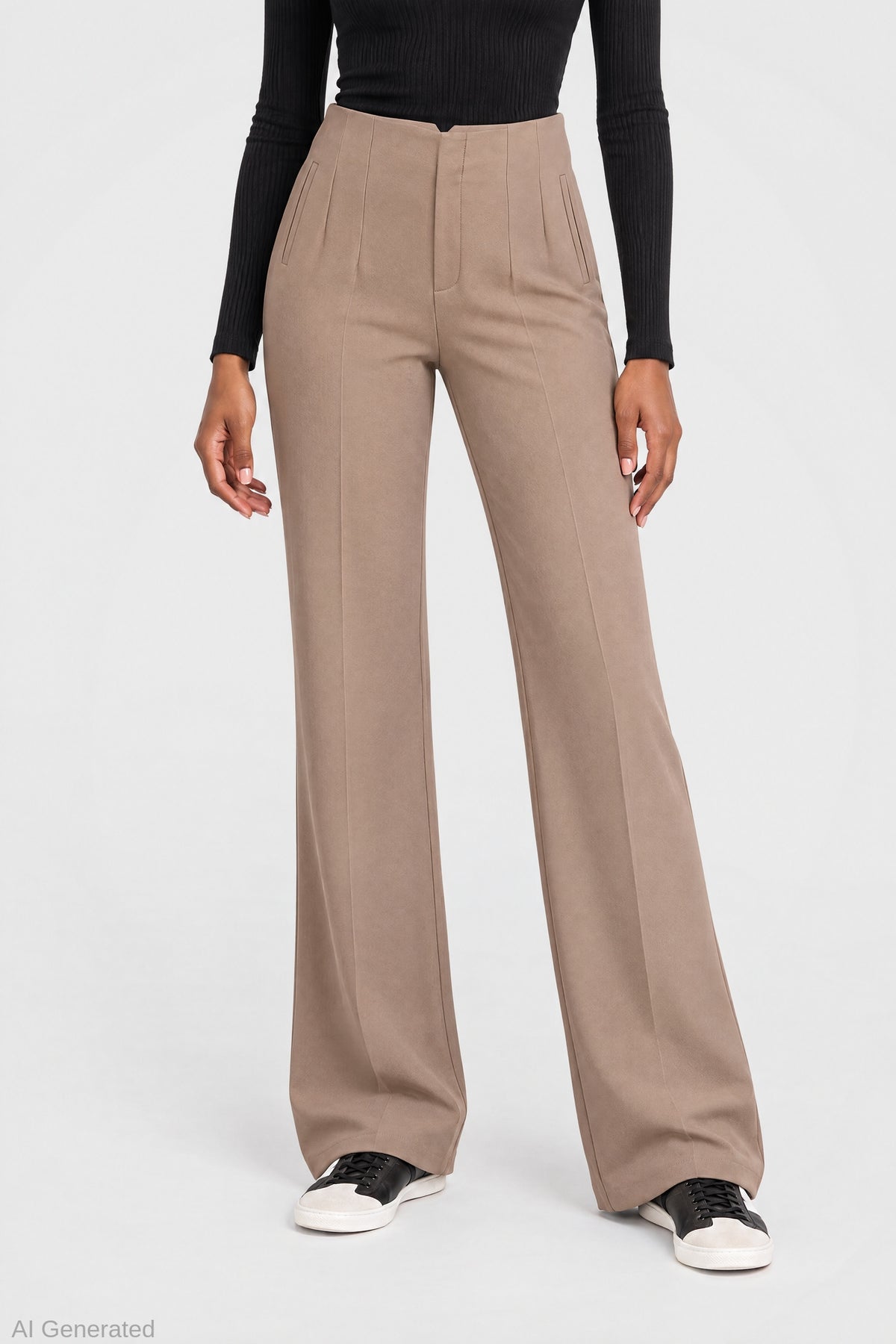 Alt View 3. Flare Dress Pant - Mushroom