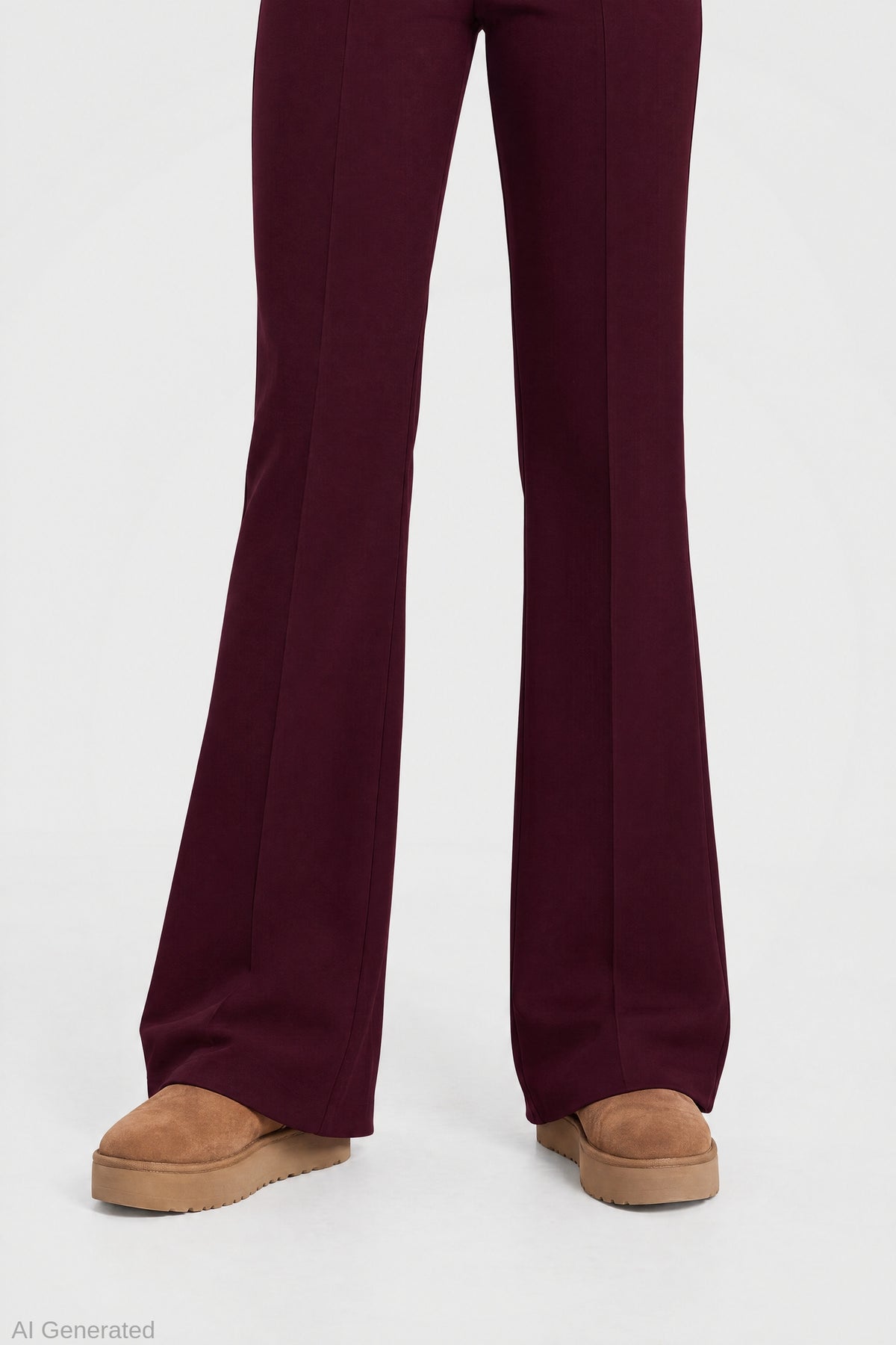 Alt View 4. Flare Dress Pant - Burgundy