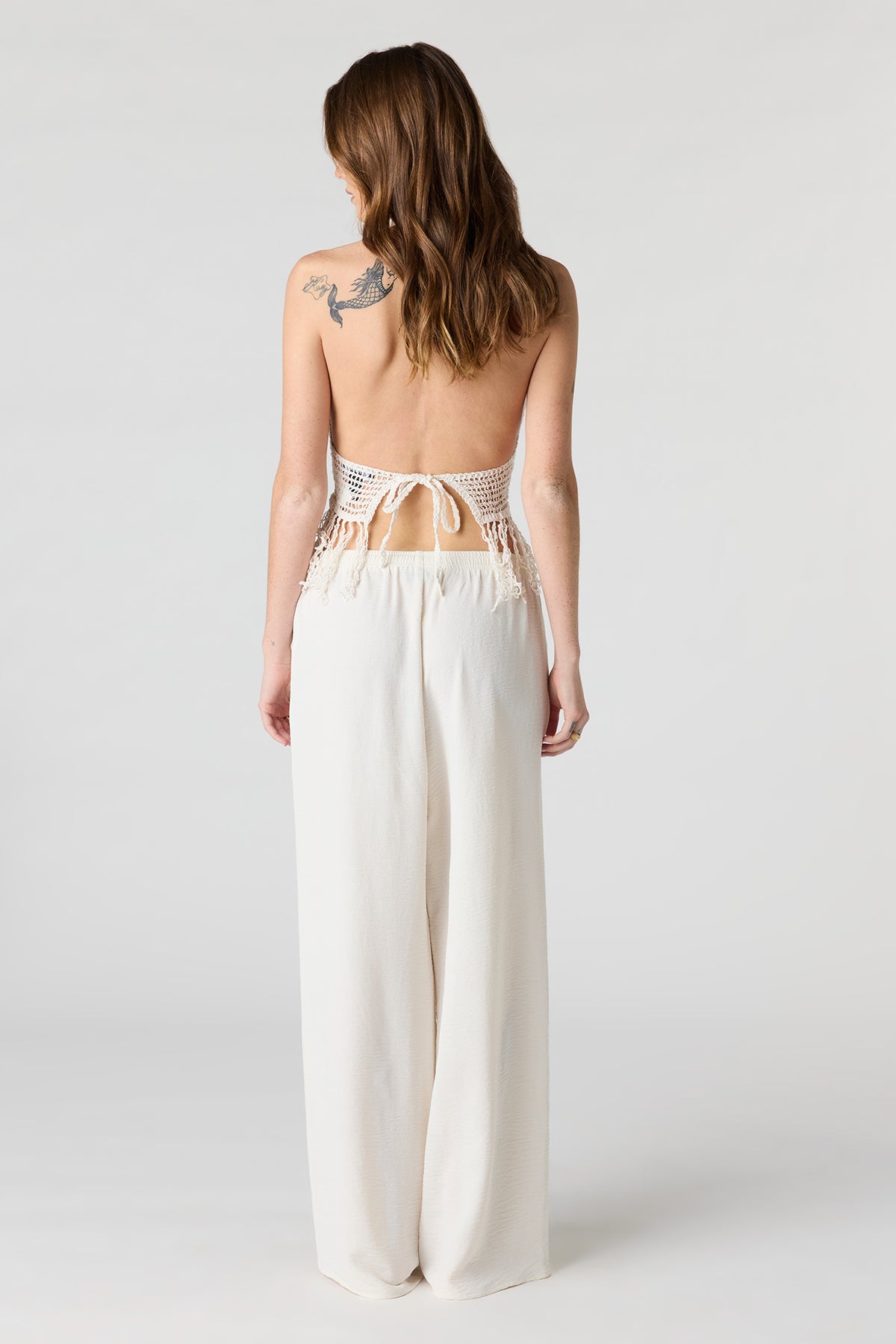 Alt View 3. Flowy Wide Leg Pant - Ivory