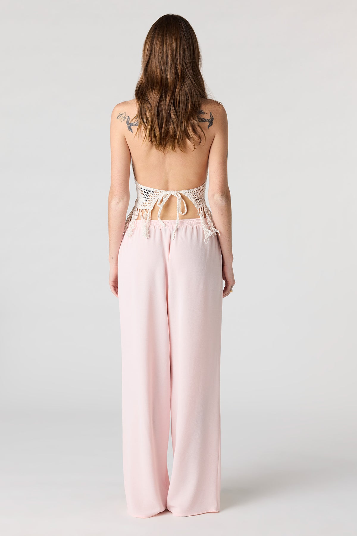 Alt View 3. Flowy Wide Leg Pant - Rose