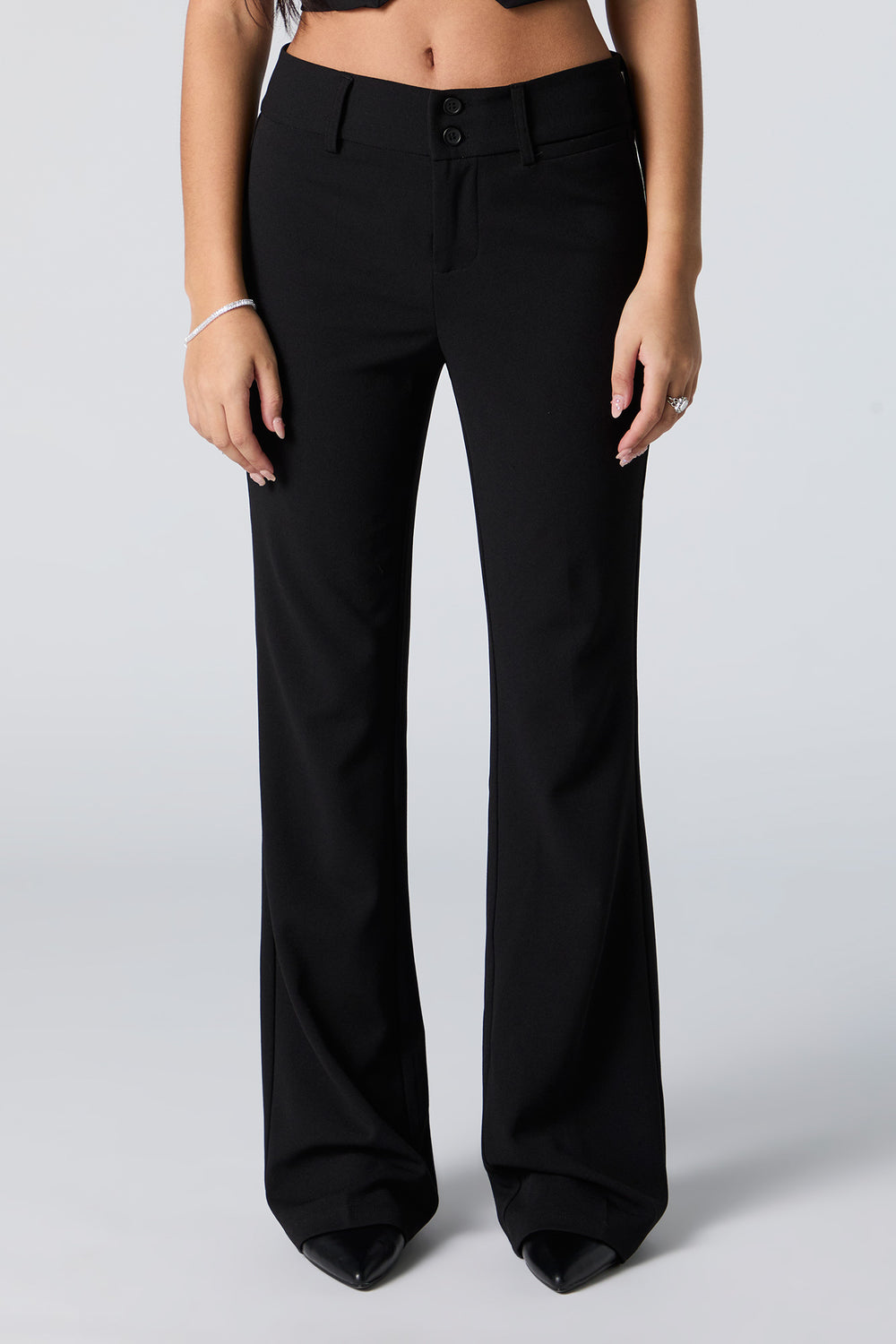 Crepe Mid Rise Flare Dress Pant Crepe Mid Rise Flare Dress Pant 5