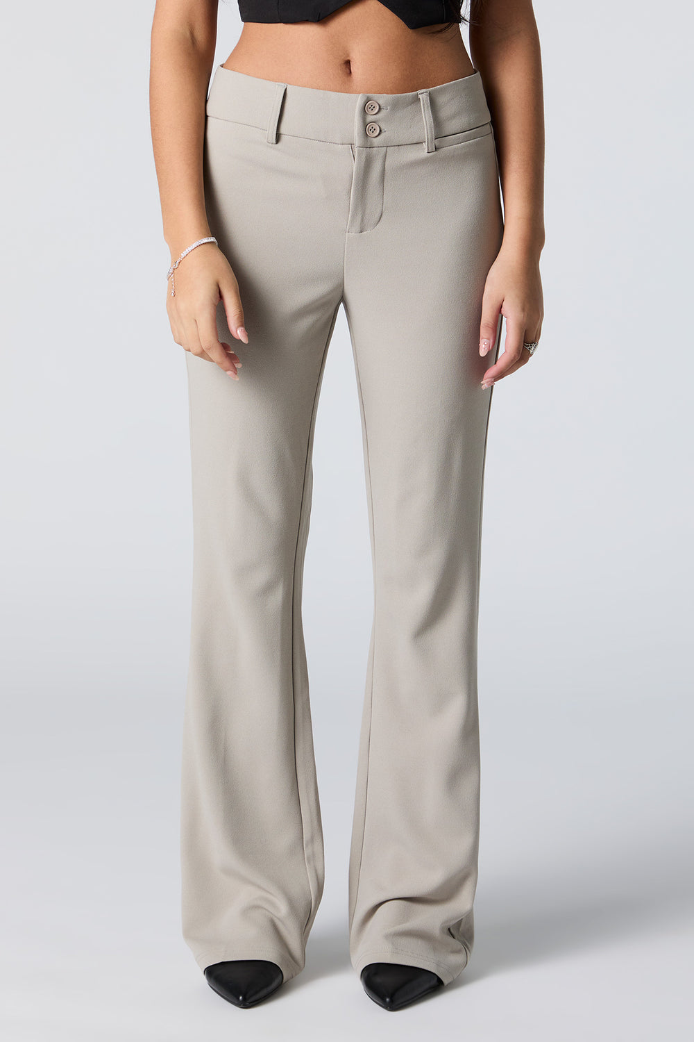 Crepe Mid Rise Flare Dress Pant Crepe Mid Rise Flare Dress Pant 2