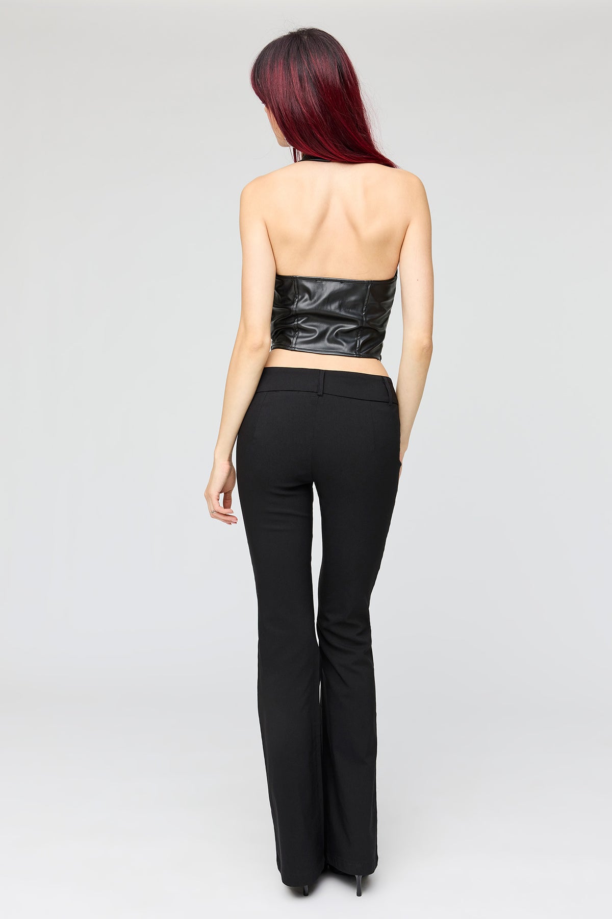 Alt View 3. Mid Rise Flare Dress Pant - Black