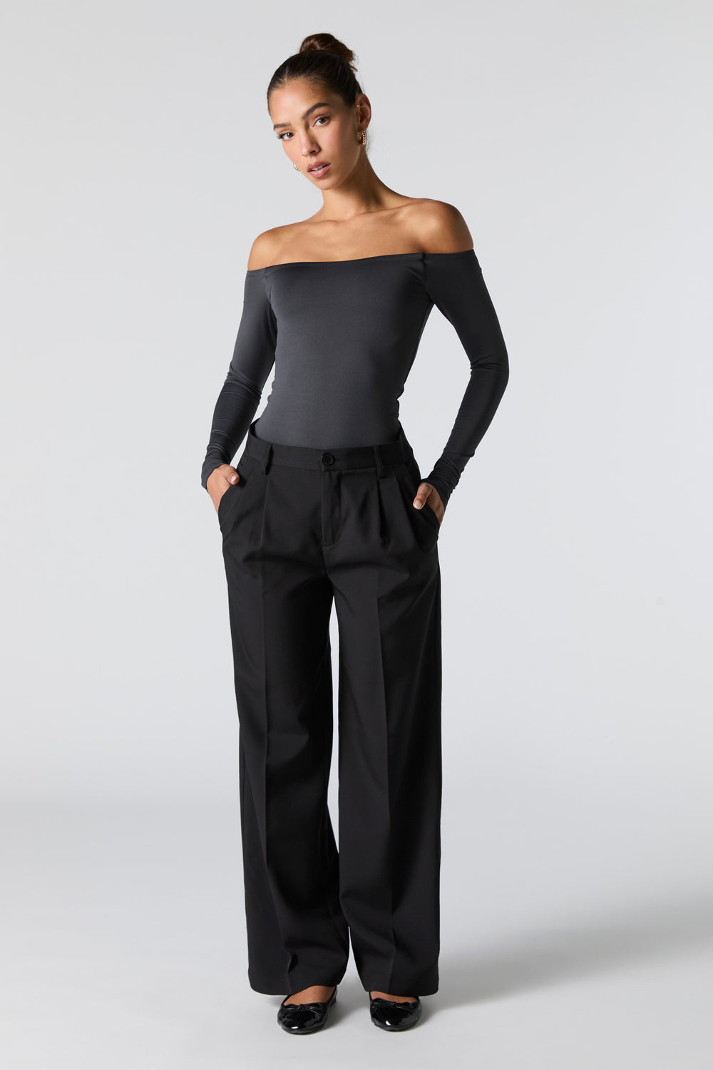 Pleated Wide Leg Dress Pant Pleated Wide Leg Dress Pant 4