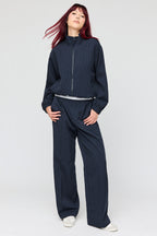 Pinstriped Wide Leg Dress Pant