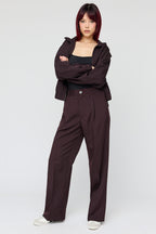 Pinstriped Wide Leg Dress Pant