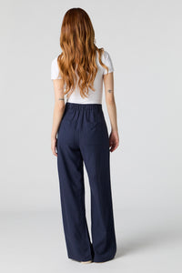 Linen-Blend Pleated Dress Pant