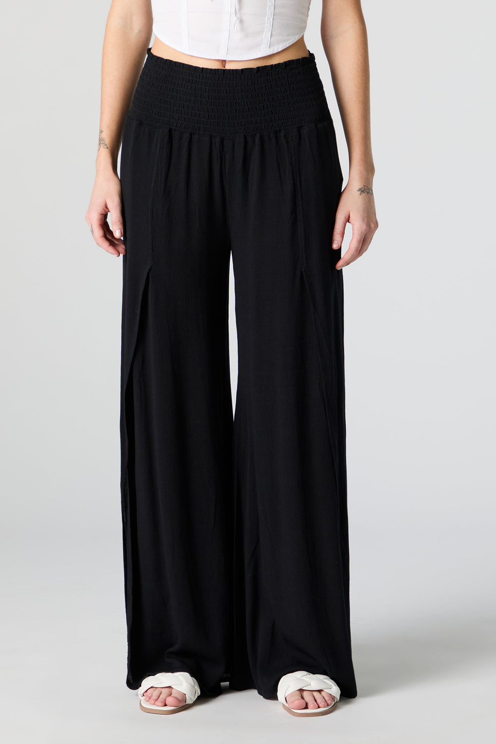 Solid Front Slit Palazzo Pant Solid Front Slit Palazzo Pant 2