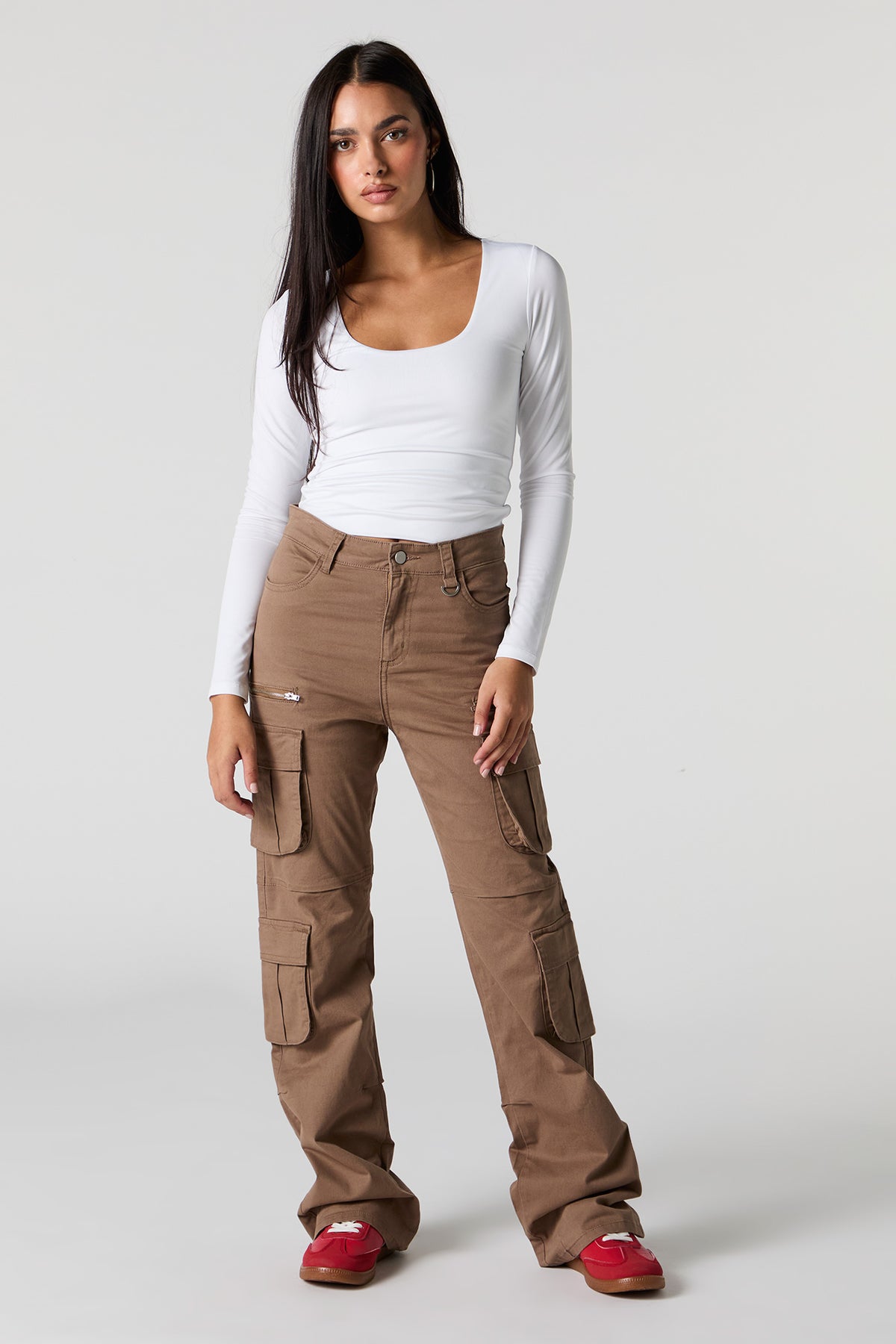 Multi Pocket Flare Cargo Pant