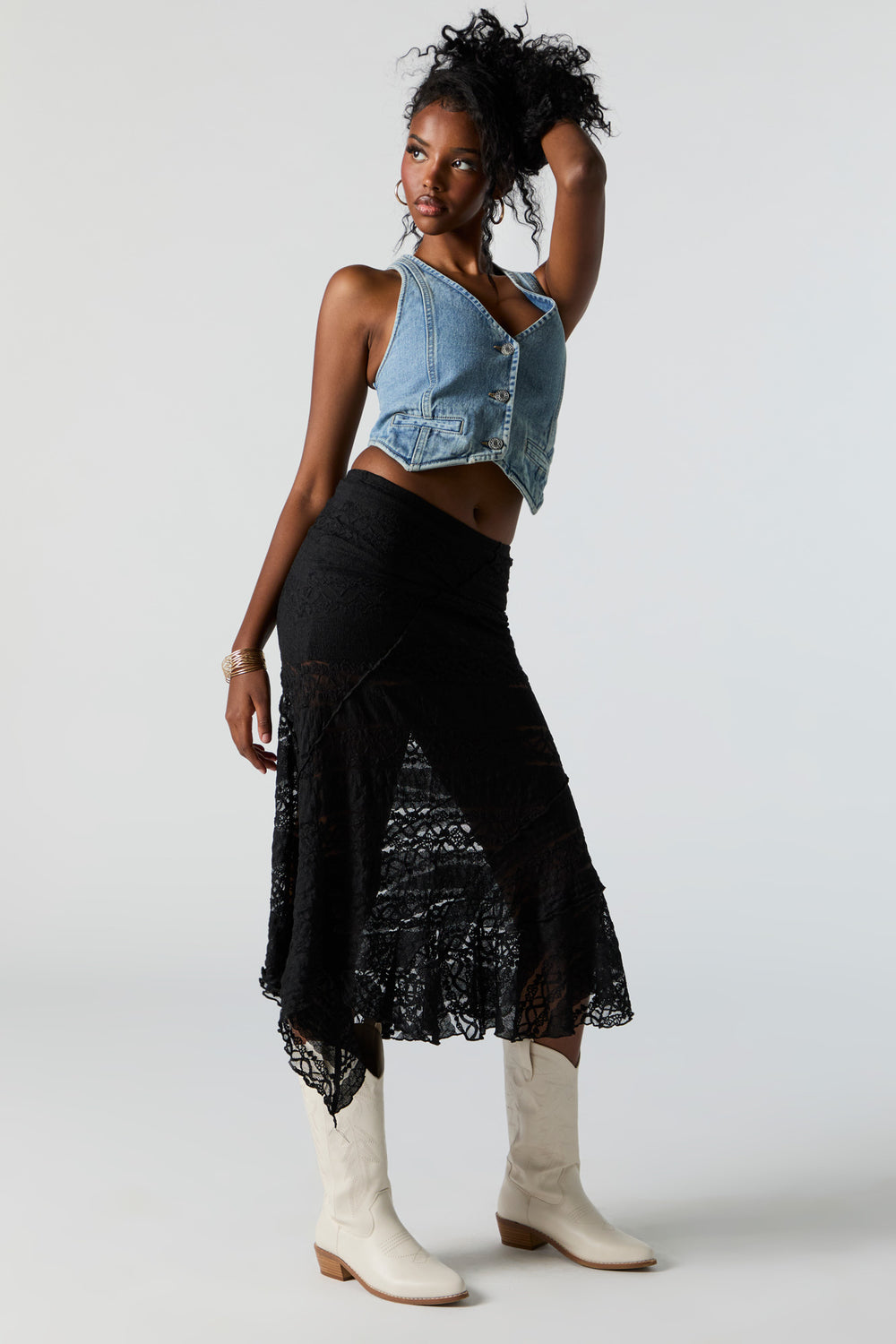 Lace Asymmetrical Midi Skirt Lace Asymmetrical Midi Skirt 7